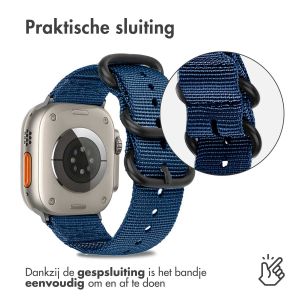 iMoshion Nylon bandje Apple Watch Series 1-9 / SE / Ultra (2) - 42/44/45/49 mm - Donkerblauw