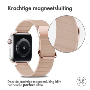 iMoshion Magnetisch lederen bandje Apple Watch Series 1-9 / SE - 38/40/41mm - Beige