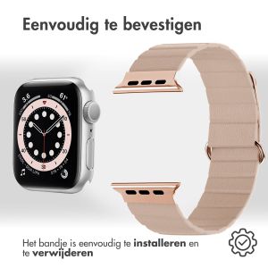 iMoshion Magnetisch lederen bandje Apple Watch Series 1-9 / SE - 38/40/41mm - Beige