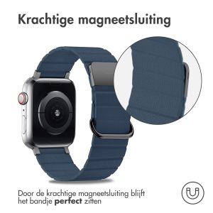 iMoshion Magnetisch lederen bandje Apple Watch Series 1-9 / SE - 38/40/41mm - Blauw