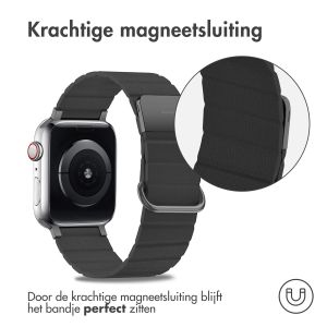 iMoshion Magnetisch lederen bandje Apple Watch Series 1-9 / SE - 38/40/41mm - Zwart