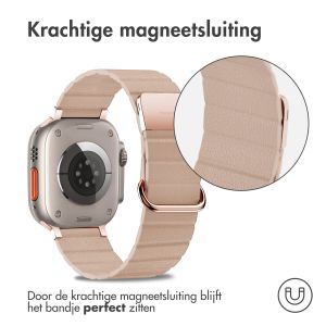 iMoshion Magnetisch lederen bandje Apple Watch Series 1-9 / SE / Ultra (2) - 42/44/45/49 mm - Beige