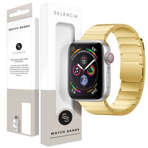 Selencia Stalen magnetisch bandje Apple Watch Series 1-9 / SE - 38/40/41mm - Goud