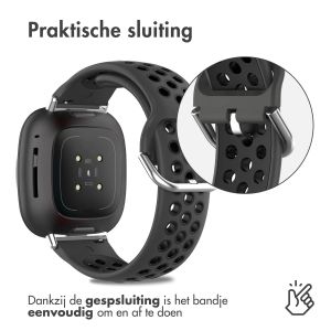 iMoshion Siliconen sport bandje Fitbit Versa 4 / 3 / Sense (2) - Grijs/Zwart