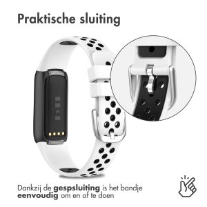 iMoshion Siliconen sport bandje Fitbit Luxe - Wit/Zwart