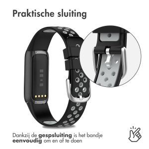 iMoshion Siliconen sport bandje Fitbit Luxe - Zwart/Grijs