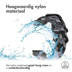 iMoshion Nylon bandje - Universeel 20 mm aansluiting - Camouflage Grijs