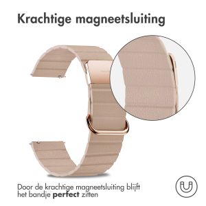 iMoshion Magnetisch lederen bandje - Universeel 20 mm aansluiting - Beige