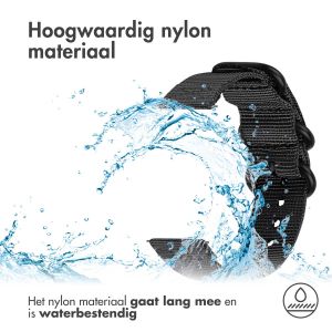 iMoshion Nylon bandje - Universeel 22 mm aansluiting - Zwart