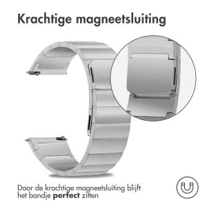 Selencia Stalen magnetisch bandje - Universeel 22 mm aansluiting - Zilver