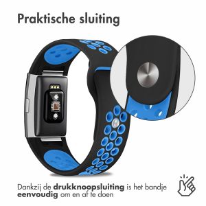 iMoshion Siliconen sport bandje Fitbit Charge 2 - Zwart / Blauw