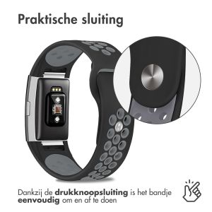 iMoshion Siliconen sport bandje Fitbit Charge 2 - Zwart / Grijs