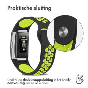 iMoshion Siliconen sport bandje Fitbit Charge 2 - Zwart / Lime