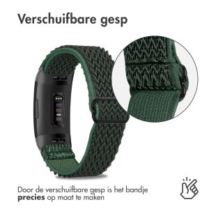 iMoshion Elastisch nylon bandje Fitbit Charge 3 / 4 - Groen