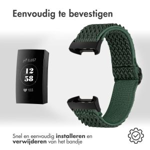 iMoshion Elastisch nylon bandje Fitbit Charge 3 / 4 - Groen