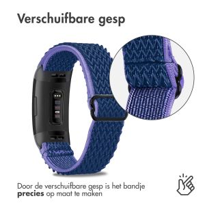 iMoshion Elastisch nylon bandje Fitbit Charge 3 / 4 - Donkerblauw