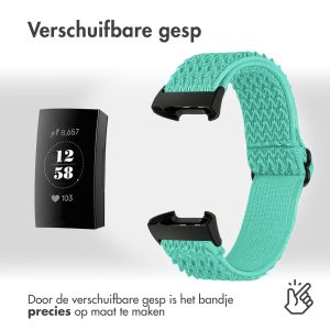 iMoshion Elastisch nylon bandje Fitbit Charge 3 / 4 - Mintgroen