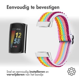 iMoshion Elastisch nylon bandje Fitbit Charge 5 / Charge 6 - Meerkleurig