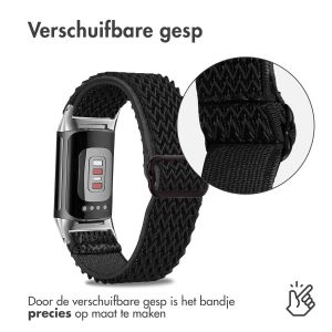 iMoshion Elastisch nylon bandje Fitbit Charge 5 / Charge 6 - Zwart