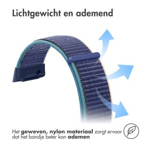 iMoshion Nylon bandje Fitbit Charge 5 / Charge 6 - Maat S - Donkerblauw