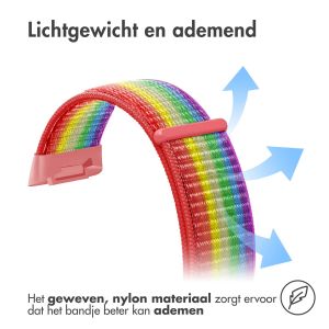 iMoshion Nylon bandje Fitbit Charge 5 / Charge 6 - Maat S - Rainbow