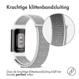 iMoshion Nylon bandje Fitbit Charge 5 / Charge 6 - Maat S - Lichtgrijs