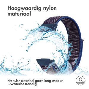 iMoshion Nylon bandje Fitbit Charge 5 / Charge 6 - Maat S - Blauw