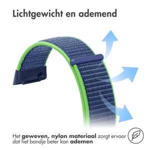 iMoshion Nylon bandje Fitbit Charge 5 / Charge 6 - Maat L - Blauw / Groen