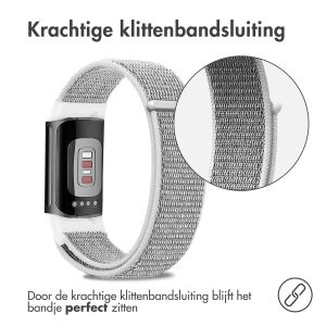 iMoshion Nylon bandje Fitbit Charge 5 / Charge 6 - Maat L - Lichtgrijs