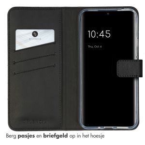Selencia Echt Lederen Bookcase Samsung Galaxy A54 (5G) - Zwart