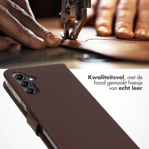 Selencia Echt Lederen Bookcase Samsung Galaxy A14 (5G) - Bruin