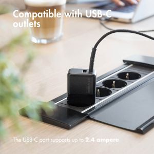 iMoshion Wall Charger met USB-C naar USB kabel - Oplader - Gevlochten textiel - 20 Watt - 0,25 meter - Zwart
