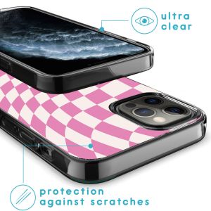iMoshion Design hoesje iPhone 12 (Pro) - Retro Pink Check