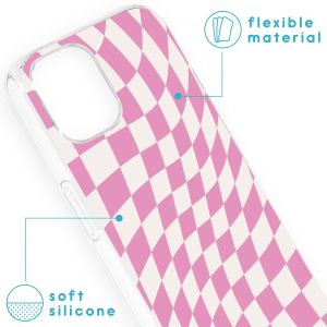 iMoshion Design hoesje iPhone 13 - Retro Pink Check