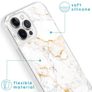 iMoshion Design hoesje iPhone 13 Pro - White Marble