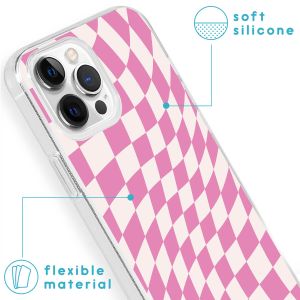iMoshion Design hoesje iPhone 13 Pro - Retro Pink Check
