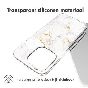 iMoshion Design hoesje iPhone 14 Pro - White Marble
