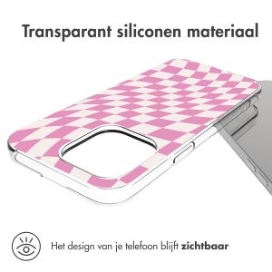 iMoshion Design hoesje iPhone 14 Pro Max - Retro Pink Check