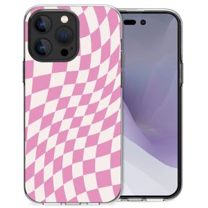 iMoshion Design hoesje iPhone 14 Pro Max - Retro Pink Check
