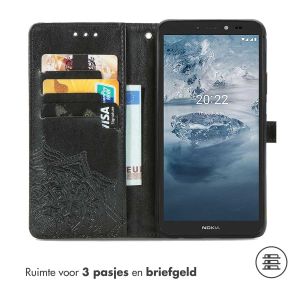 iMoshion Mandala Bookcase Nokia C2 2nd Edition - Zwart