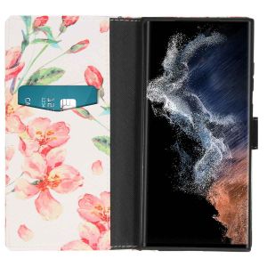 iMoshion Design Softcase Bookcase Samsung Galaxy S23 Ultra - Blossom Watercolor