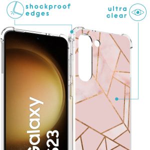 iMoshion Design hoesje met koord Samsung Galaxy S23 - Grafisch Koper - Roze / Goud