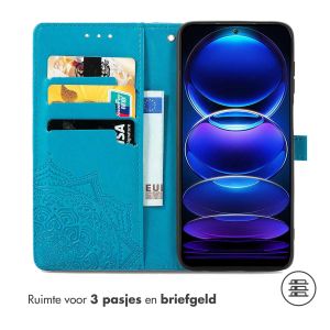 iMoshion Mandala Bookcase Xiaomi Redmi Note 12 Pro Plus - Turquoise
