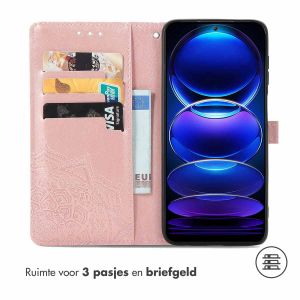 iMoshion Mandala Bookcase Xiaomi Redmi Note 12 Pro - Rosé Goud