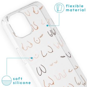 iMoshion Design hoesje iPhone 13 - Boobs all over - Transparant