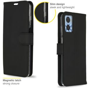 Accezz Wallet Softcase Bookcase Motorola Moto E22 - Zwart