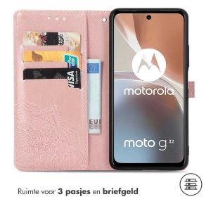 iMoshion Mandala Bookcase Motorola Moto G32 - Rosé Goud
