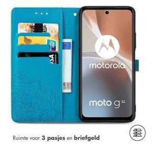 iMoshion Mandala Bookcase Motorola Moto G32 - Turquoise