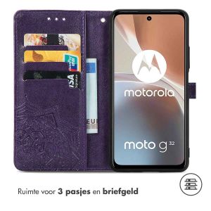 iMoshion Mandala Bookcase Motorola Moto G32 - Paars