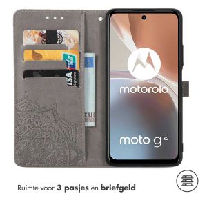 iMoshion Mandala Bookcase Motorola Moto G32 - Grijs